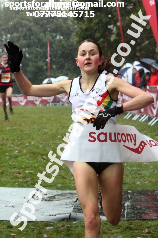 Junior women, National Cross Country Relay Champs., Berry Hill Park, Mansfield.  Photo: David T. Hewitson/Sports for All Pics